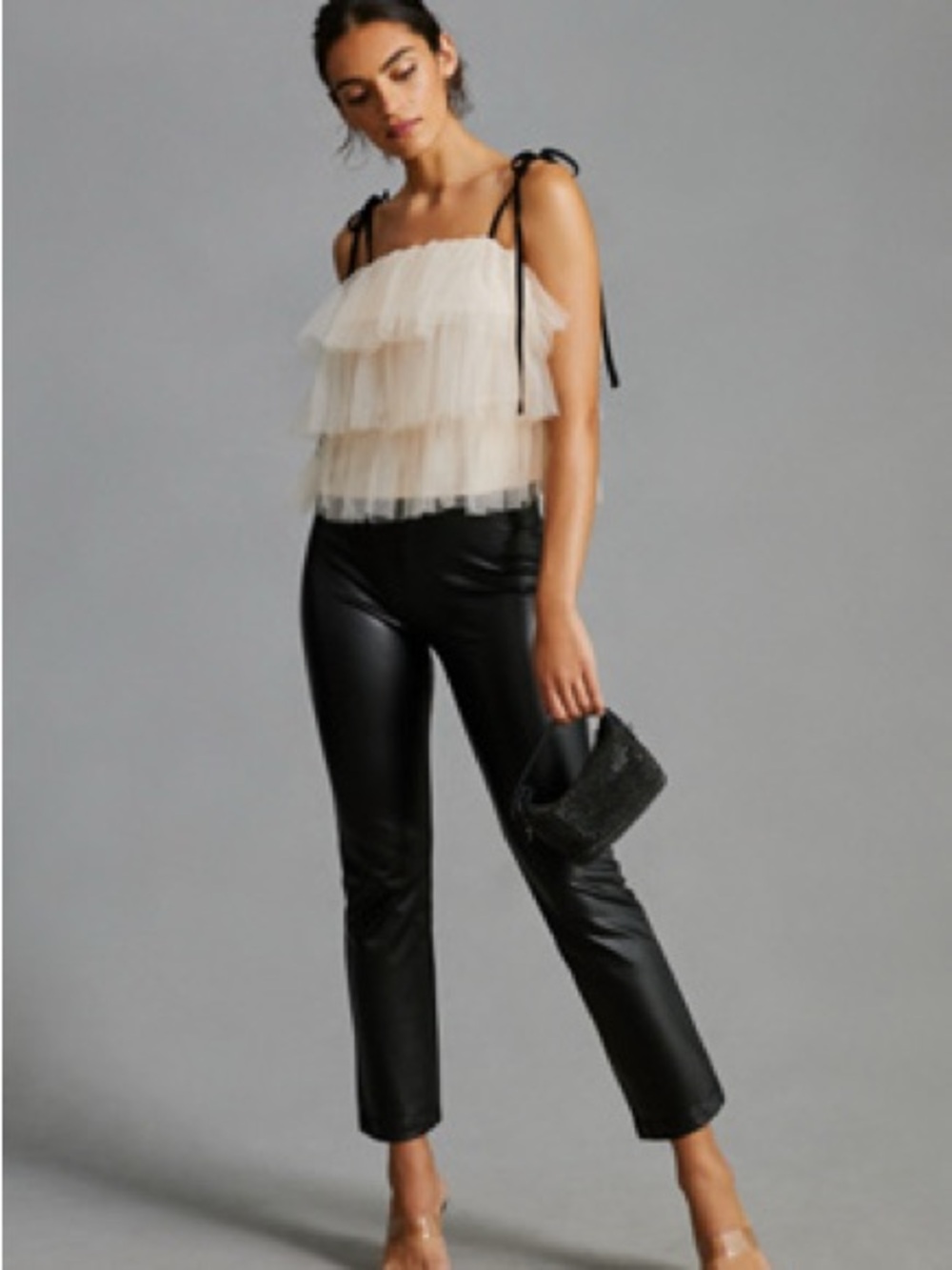 Sanctuary Black Faux Leather Pants with Clean Waistband